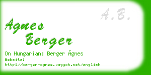 agnes berger business card