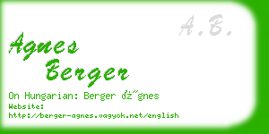 agnes berger business card